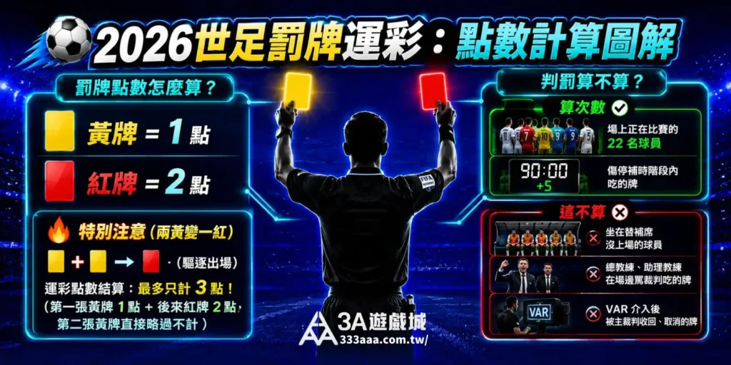 世足運彩特別項目教學：罰牌運彩點數計算圖解